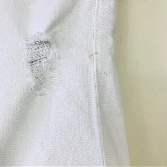 Anthropologie Pilcro Letterpress Stet Off White Distressed Jean Denim Shorts 26 - Picture 10 of 13